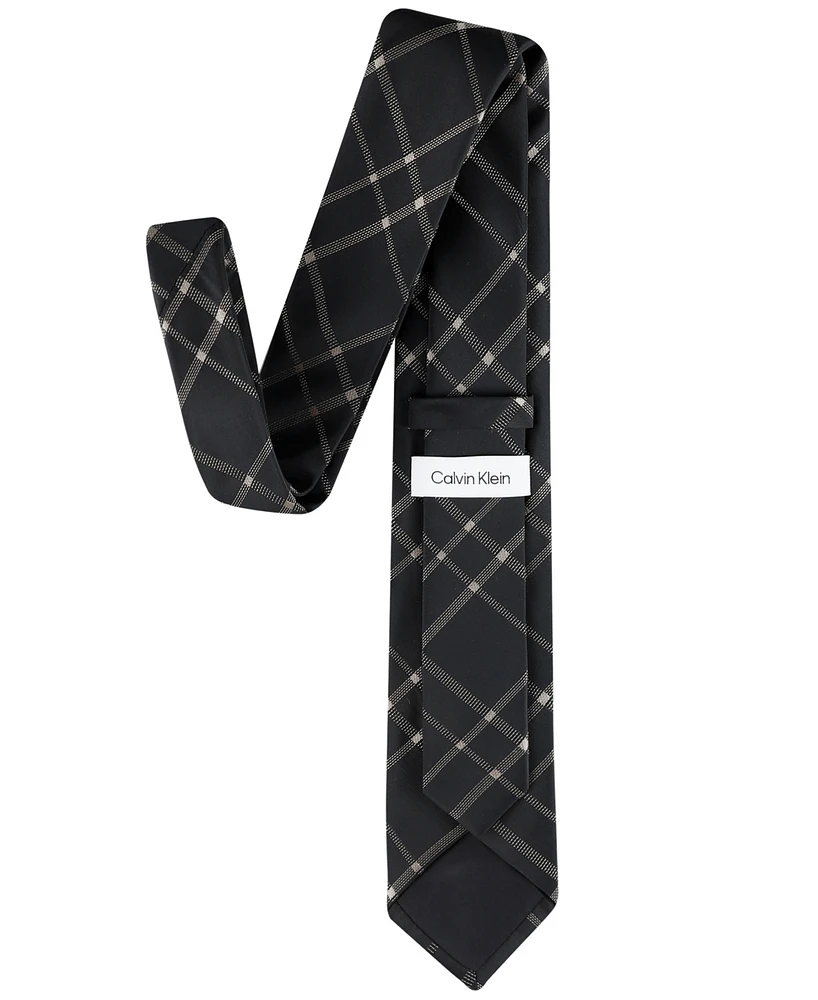 Calvin Klein Men's Stitch Plaid Tie
