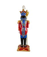 Northlight White and Gold Standing Christmas Nutcracker Soldier Holding a Sceptor 6.5 ft