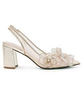 Betsey Johnson Women's Petra Flower Applique Slingback Pumps