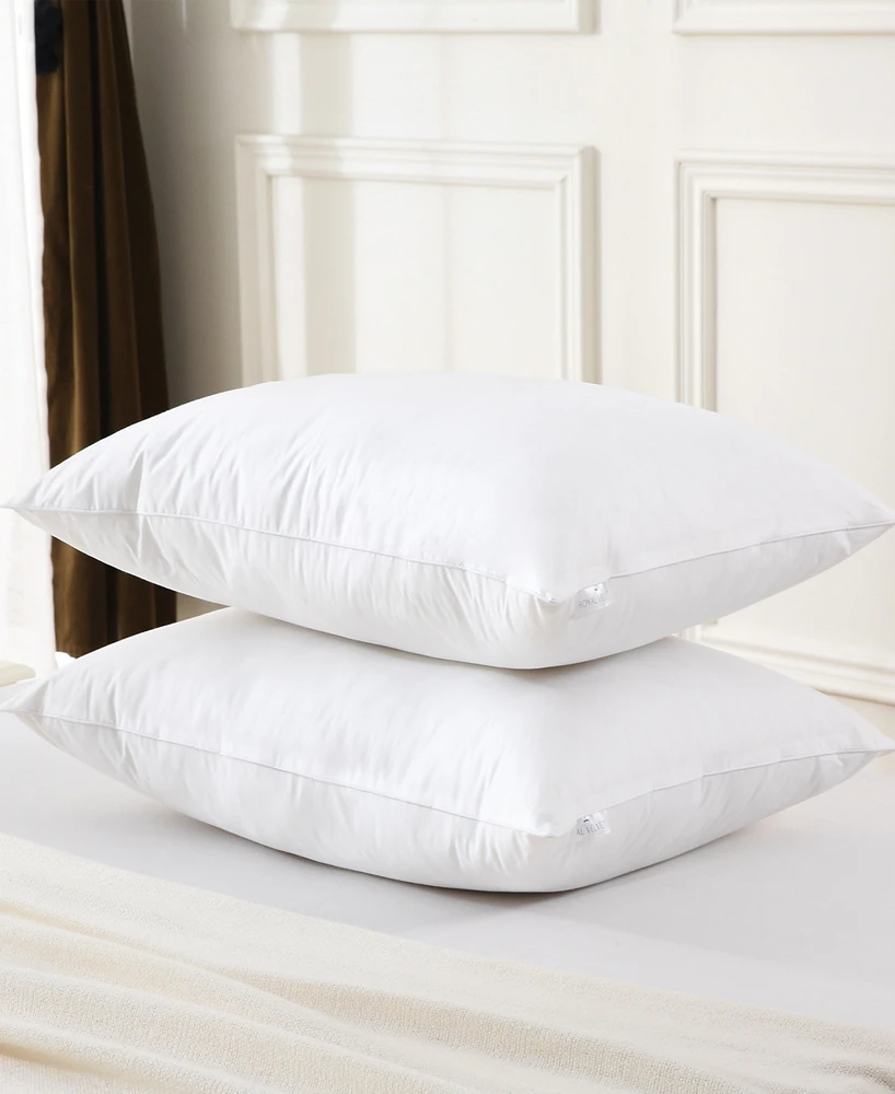 Royal Velvet Twin Pack White Goose Down and Feather Blend 2-Pack Pillow, King