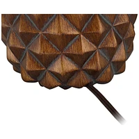Paget Coastal Tropical Style Accent Table Lamp 23.75" High Pineapple Brown Oatmeal Fabric Tapered Drum Shade Decor for Living Room Bedroom Beach