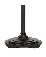 Traditional Torchiere Floor Lamp 70" Tall Hand Applied Black Bronze Swirl Font Amber Glass Shade Standing Pole Light for Living Room Reading Hous