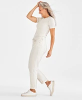 Style & Co Petite Mid-Rise Cuffed Girlfriend Jeans, Exclusively at Macy's