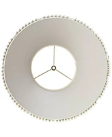 Set of 2 Hardback Empire Knife Pleated Lamp Shades Eggshell White Large 9" Top x 17" Bottom x 12.25" High Spider with Replacement Harp and Finial Fitt
