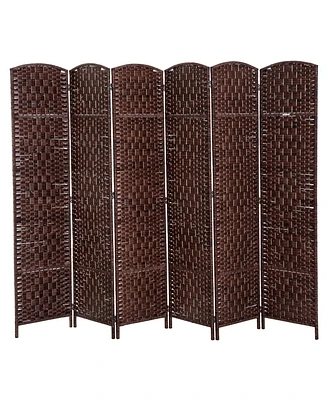 Homcom Panel Resin Wicker Folding Room Divider Privacy Screen Home Office