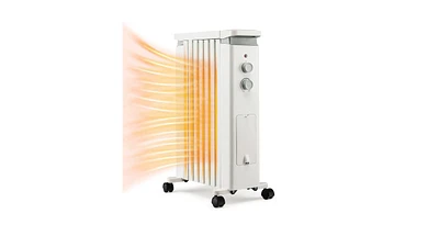 1500W Portable Oil-Filled Radiator Heater with 3 Heat Settings and Quiet Operation