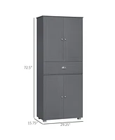 Homcom 71" Freesding Kitchen Pantry Cabinet with 2 Large Double Door Cabinets