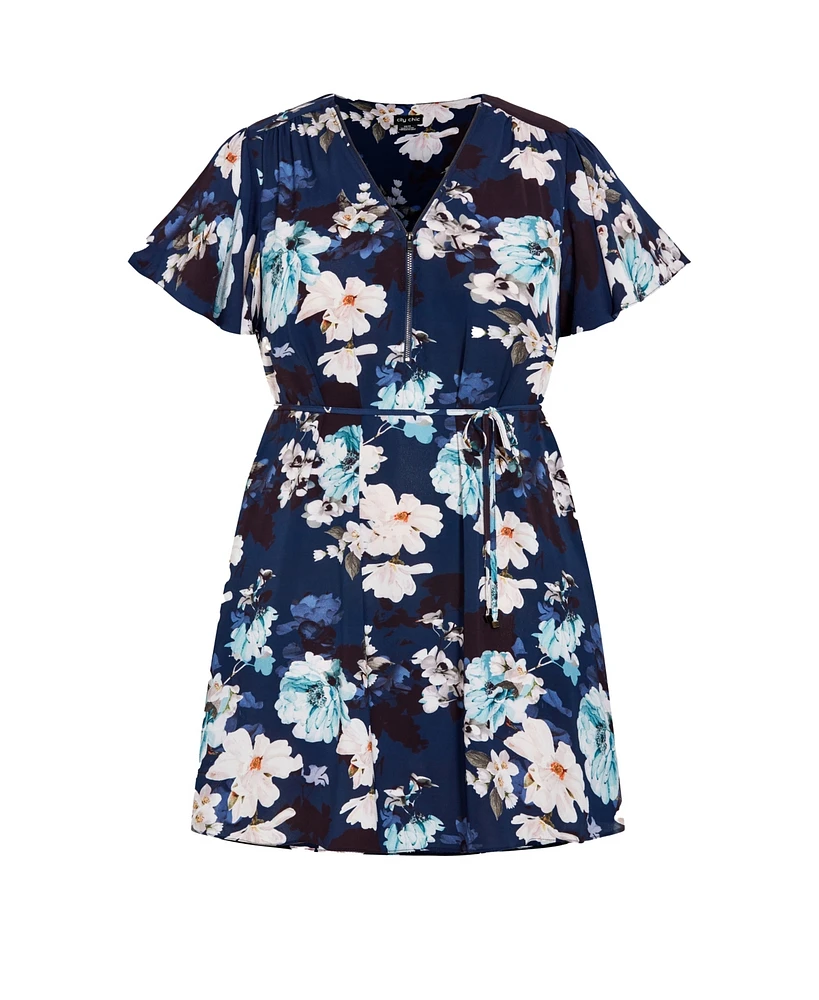 City Chic Plus Megan Print Dress