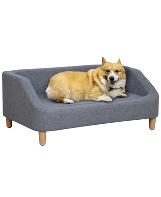 PawHut 38" Elevated Dog Sofa for Dogs Up to 55 lbs,