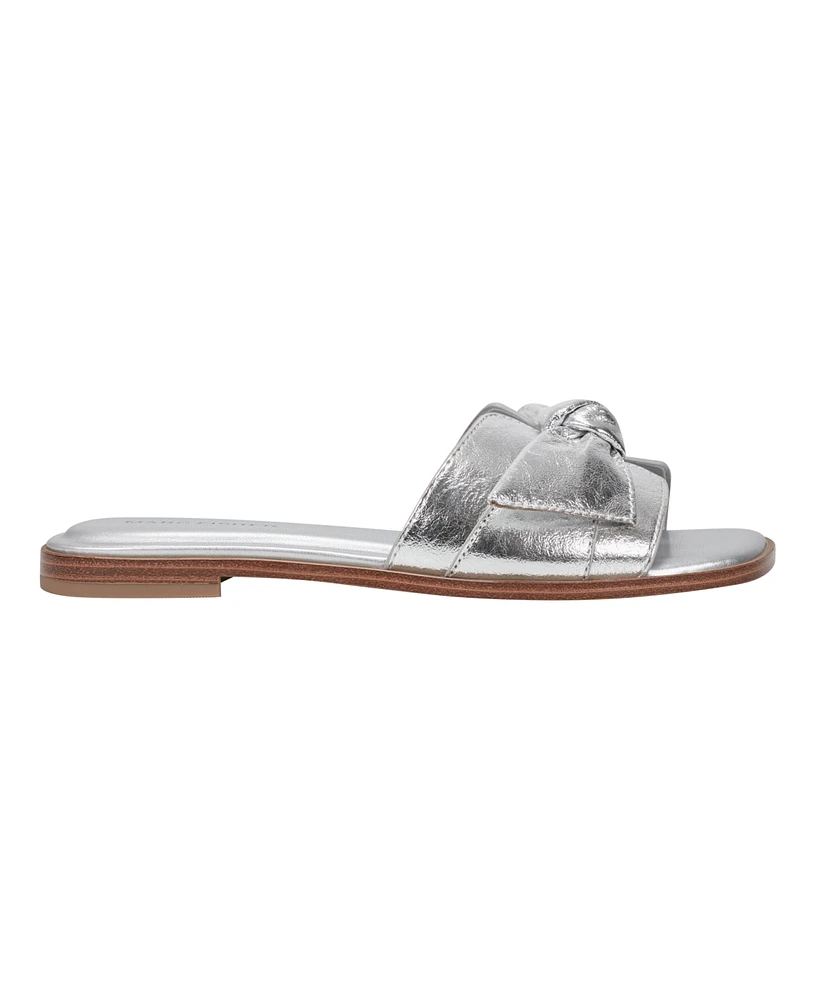 Marc Fisher Women's Finey Square Toe Slip-On Flat Sandals