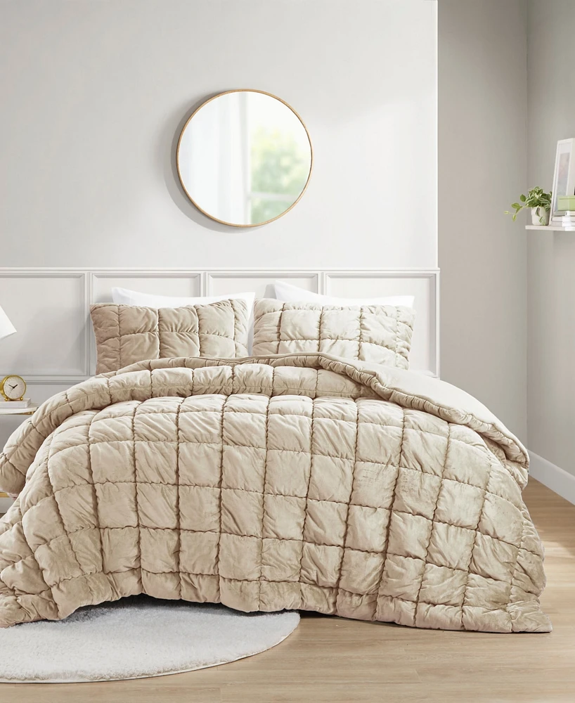 Intelligent Design Velvet Dream Puff 3-Pc. Comforter Set