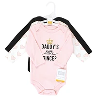 Hudson Baby Girls Cotton Long-Sleeve Bodysuits -Pack