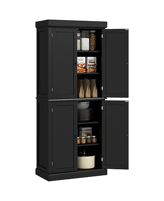 Homcom 72" Kitchen Pantry Storage Cabinet with 4 Doors,