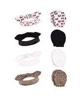 Hudson Baby Girls 16Pc Headband and Scratch Mitten Set