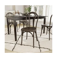 Hensler Set Of 2 Weather-Resistant Wood Look Stackable Resin Thonet Chairs For Indoor/Outdoor Use