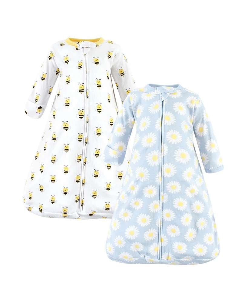 Hudson Baby Girls Cotton Long-Sleeve Wearable Sleeping Bag