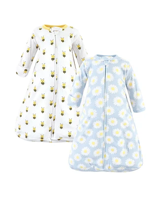 Hudson Baby Girls Cotton Long-Sleeve Wearable Sleeping Bag