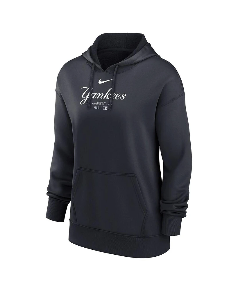 Nike Women's Navy New York Yankees Authentic Collection Performance Pullover Hoodie