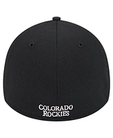 New Era Men's Black Colorado Rockies Active Dash Mark 39THIRTY Flex Hat