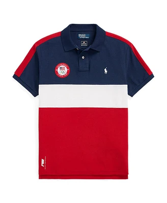 Polo Ralph Lauren Men's Navy Team Usa 2024 Summer Olympics Villagewear Performance Mesh Colorblock Polo