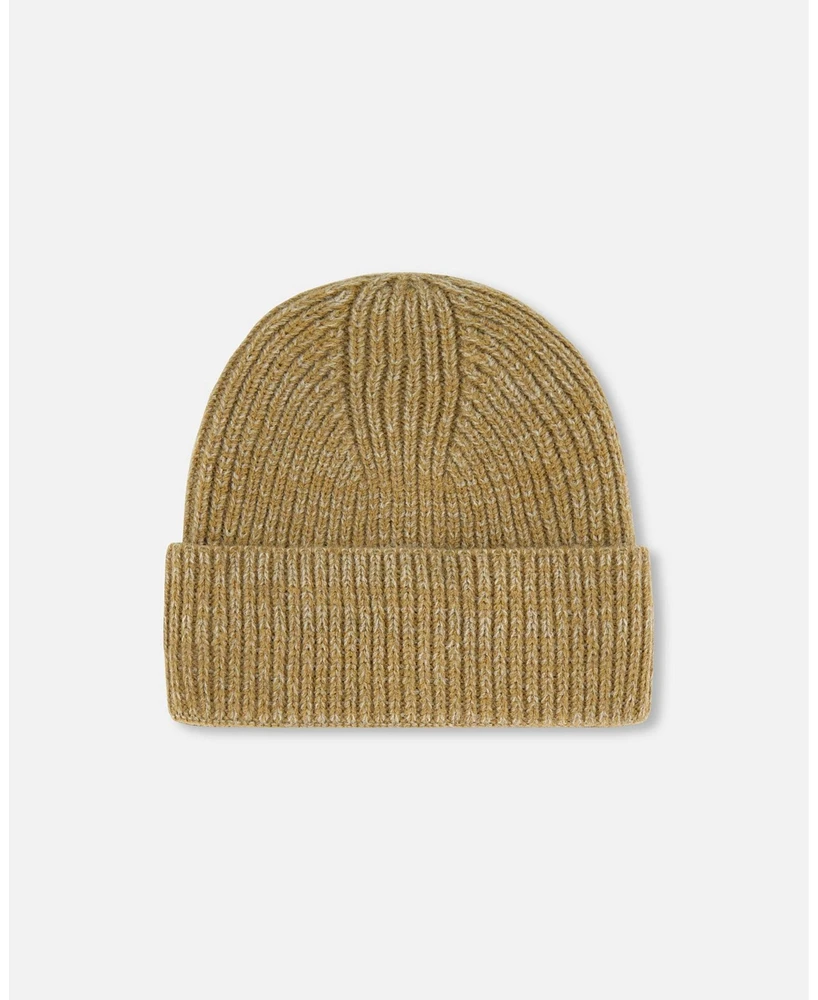Deux par Kids Unisex Mid-Season Knit Hat Taupe - Toddler|Child