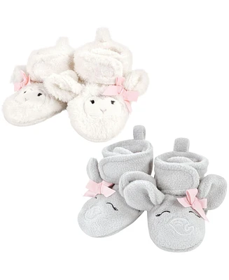 Hudson Baby Girls Animal Fleece Booties 2-Pack