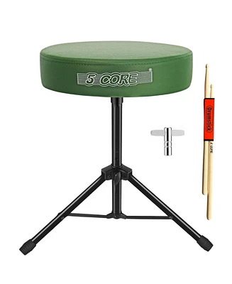 5 Core Drum Throne 3" Thick Padded Comfortable Guitar Stool Drummer Chair Adjustable Musician Seat