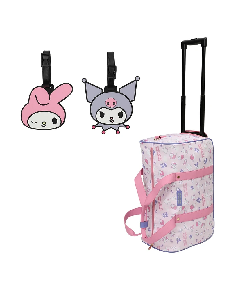 Hello Kitty Wheeled Duffle Bag With Two Luggage Tags