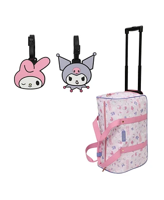 Hello Kitty Wheeled Duffle Bag With Two Luggage Tags