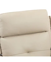 Hulala Home Beatriz 28.74" Wide Genuine Leather Swivel Rocker Recliner