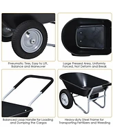 2 Tire Wheelbarrow Cart Heavy-duty Dolly Utility Cart