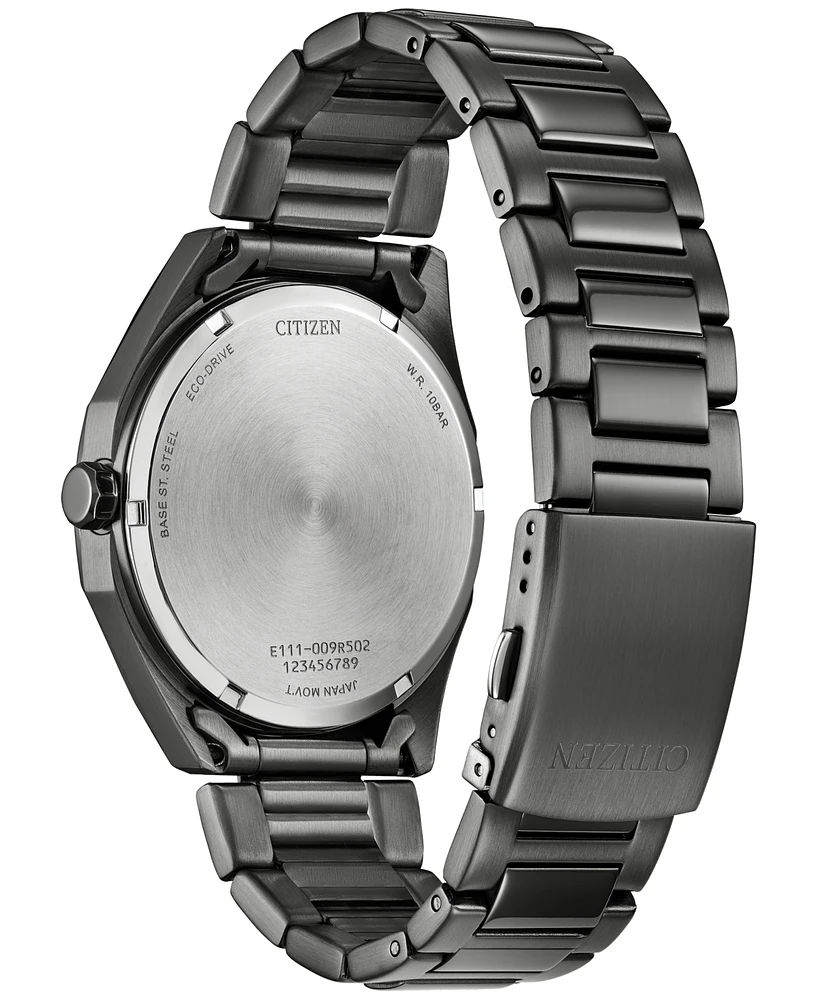 Citizen Eco-Drive Men's Weekender Gray-Tone Stainless Steel Bracelet Watch 41mm