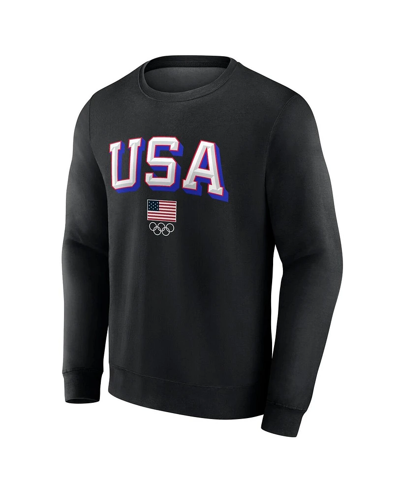 Fanatics Men's Black Team Usa Logo Victory Pullover Sweatshirt