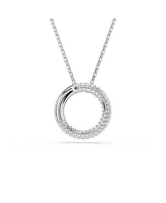 Swarovski Dextera Pendant, Pave, White, Rhodium Plated Necklace