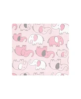 Hudson Baby Infant Girl Cotton Flannel Receiving Blankets, Girl New Elephant, One Size