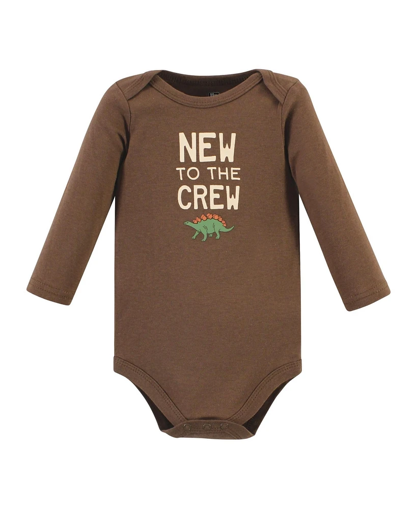 Hudson Baby Boys Unisex Essential Long-Sleeve Cotton Bodysuit Triple Set