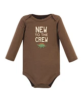 Hudson Baby Boys Unisex Essential Long-Sleeve Cotton Bodysuit Triple Set
