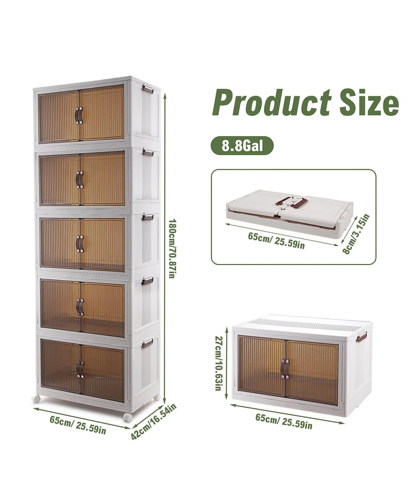 Mega Casa Collapsible 5-Layer Plastic Storage Bin