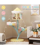 Multi-Layer Cat Tree Cat Tower with Open Condo 2 Removable Perches Dangling Balls