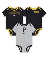 Nike Baby Boys and Girls Pittsburgh Pirates Authentic Collection Three-Pack Bodysuit Set