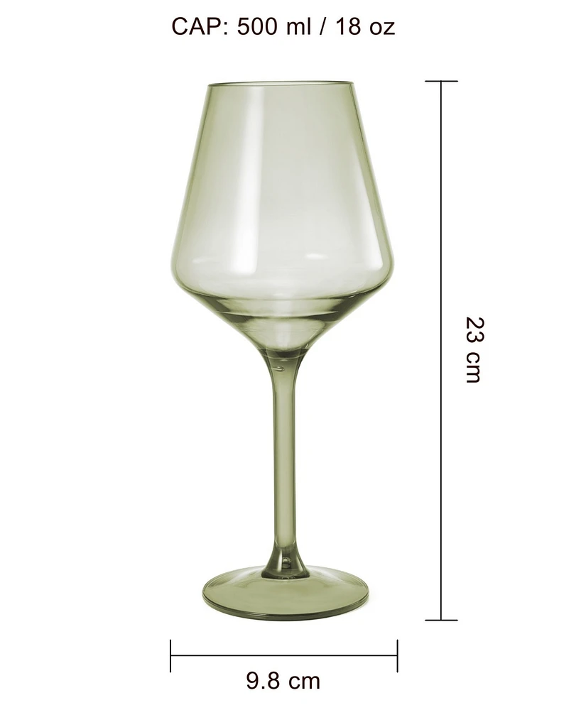 The Wine Savant European Style Plastic Crystal Stemmed Wine Glasses Set of 6