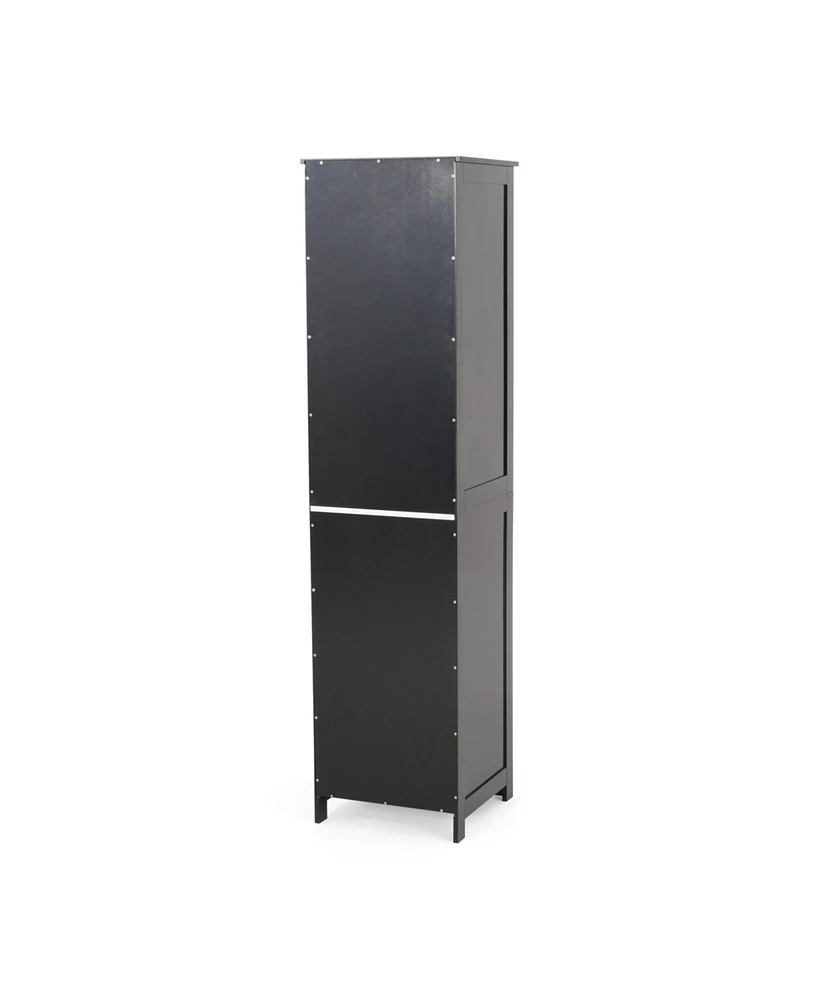 Modern Bathroom Linen Tower With Faux Wood Finish