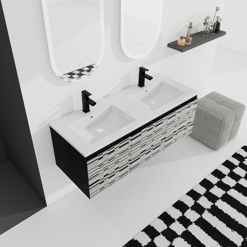 48'' Wall-Mounted Bathroom Vanity with Soft-Close Doors