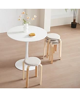 Set of 4 Stackable Bentwood Stools for Dining, Kitchen, Classroom