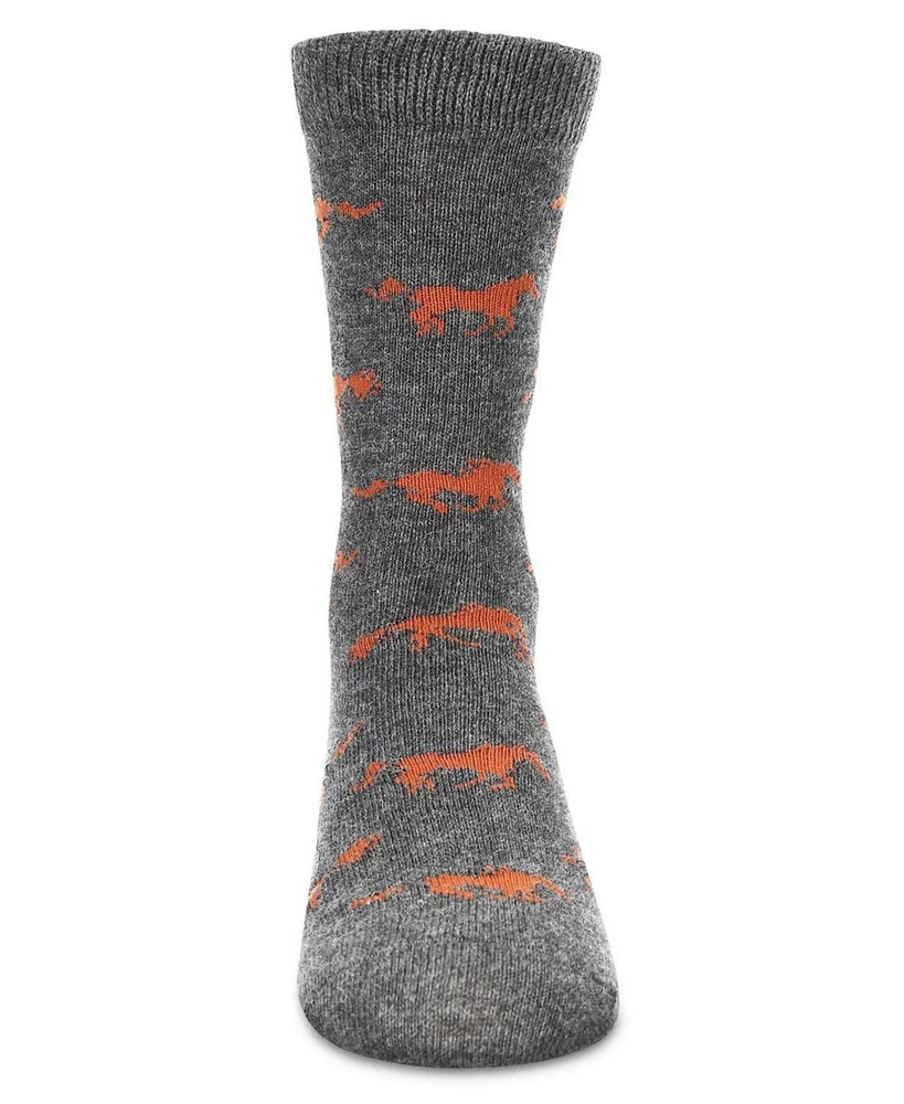 Memoi Boys Galloping Horse Cotton Crew Socks