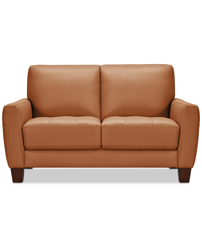 Galligher 59" Leather Loveseat, Created for Macy's