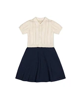 Hope & Henry Toddler Girls Short Sleeve French Schoolgirl Sweater Dress