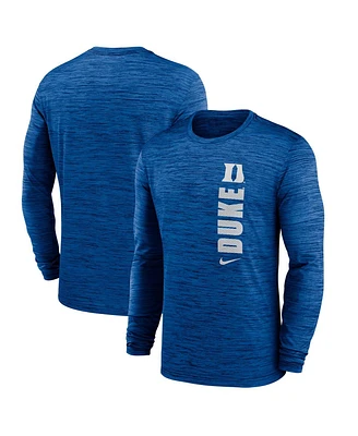Nike Men's Royal Duke Blue Devils 2024 Sideline Velocity Performance Long Sleeve T-Shirt