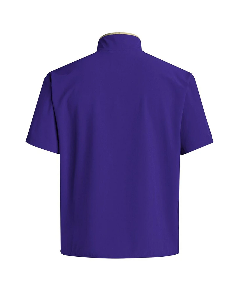 Adidas Men's Purple Washington Huskies Coaches Sideline Half-Zip Short Sleeve Jacket
