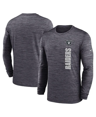 Nike Men's Black Las Vegas Raiders 2024 Sideline Velocity Performance Long Sleeve T-Shirt